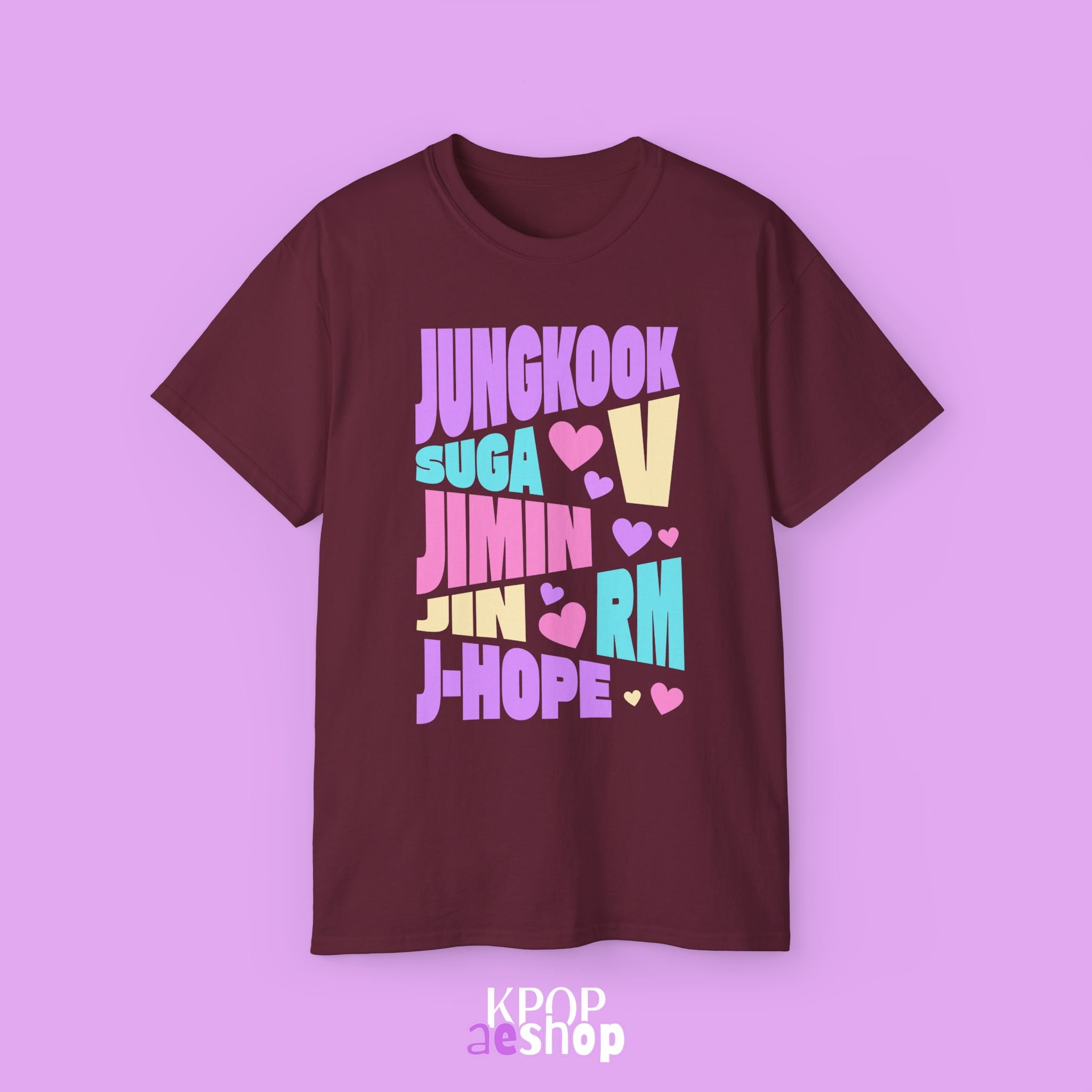 OT7 BTS Members Name | Unisex Cotton Tee Shirt