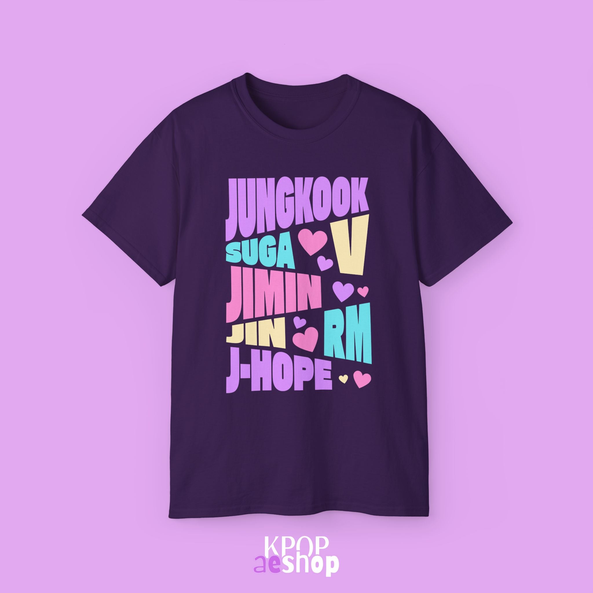 OT7 BTS Members Name | Unisex Cotton Tee Shirt
